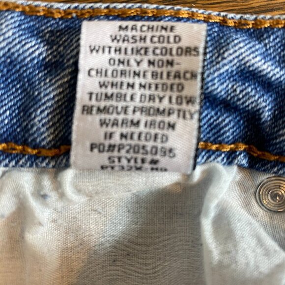 Almost Famous Dad Jean Distressed Ripped Straight Leg Blue Jr Sz 13 345G - Picture 12 of 12